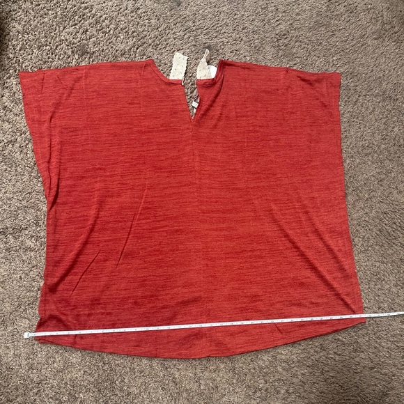 Red Lace Trim beach cover up - Picture 5 of 10